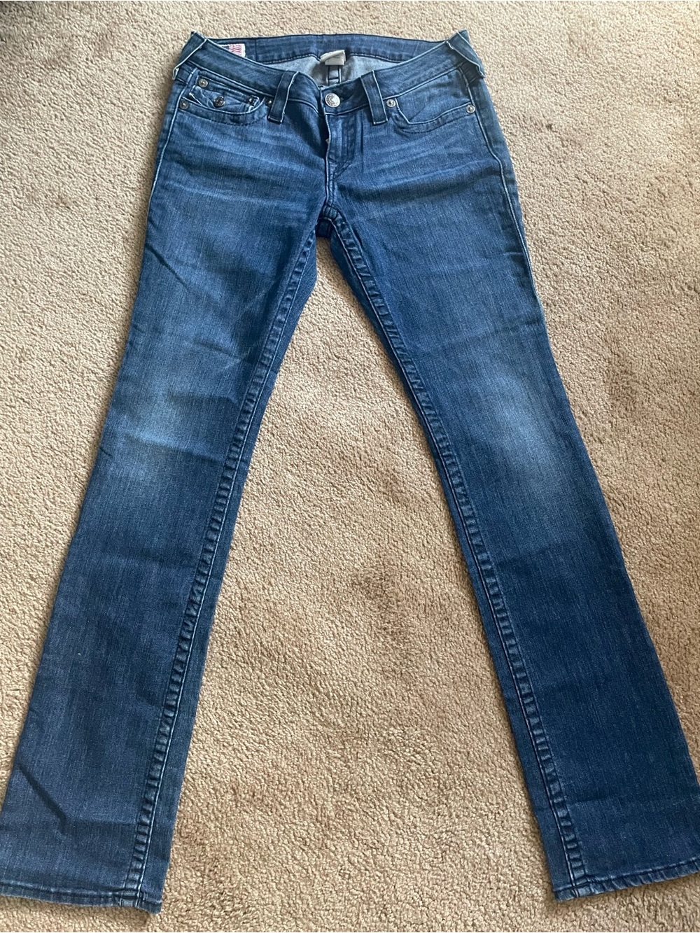 True Religion Women’s Flare Jeans in Dark Blue Denim